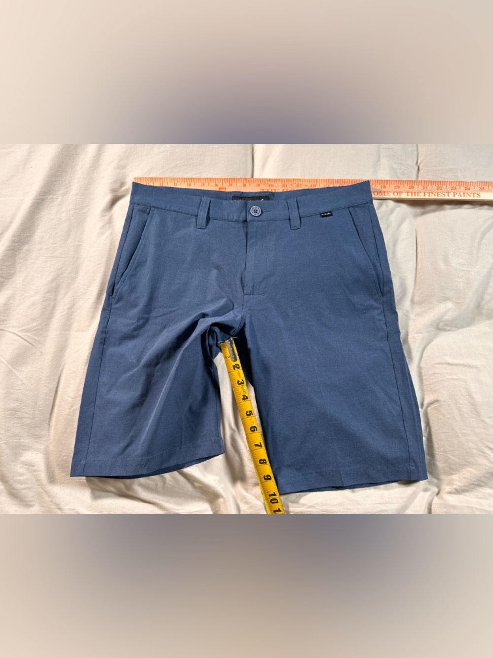 Travis Mathew Navy Blue Golf Chino Shorts Wanderlust 32 Men 10” Inseam Stretch